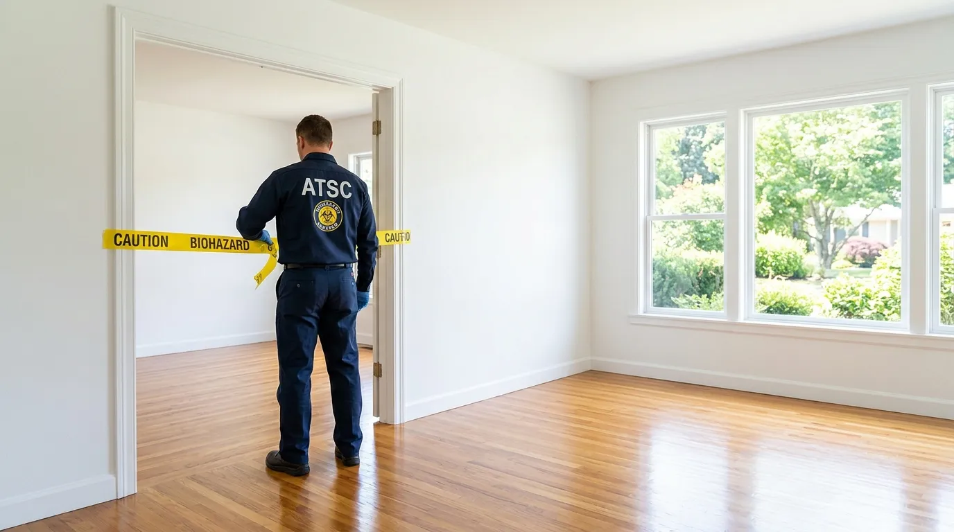 Certified biohazard cleanup crew performing Decomposition Cleanup in La Vergne